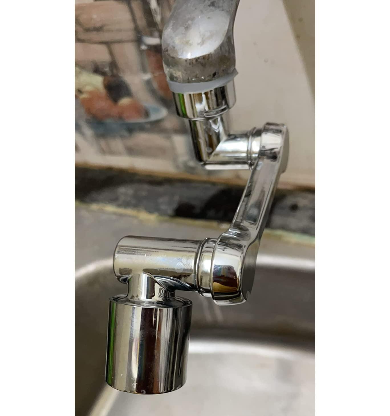 Rotating Faucet Extender Aerator, Universal Splash Filter Faucet, Large Angle Rotating Splash Filter Faucet Extender Aerator with 2 Water Outlet Modes, Sink Sprayer (All Plastic)